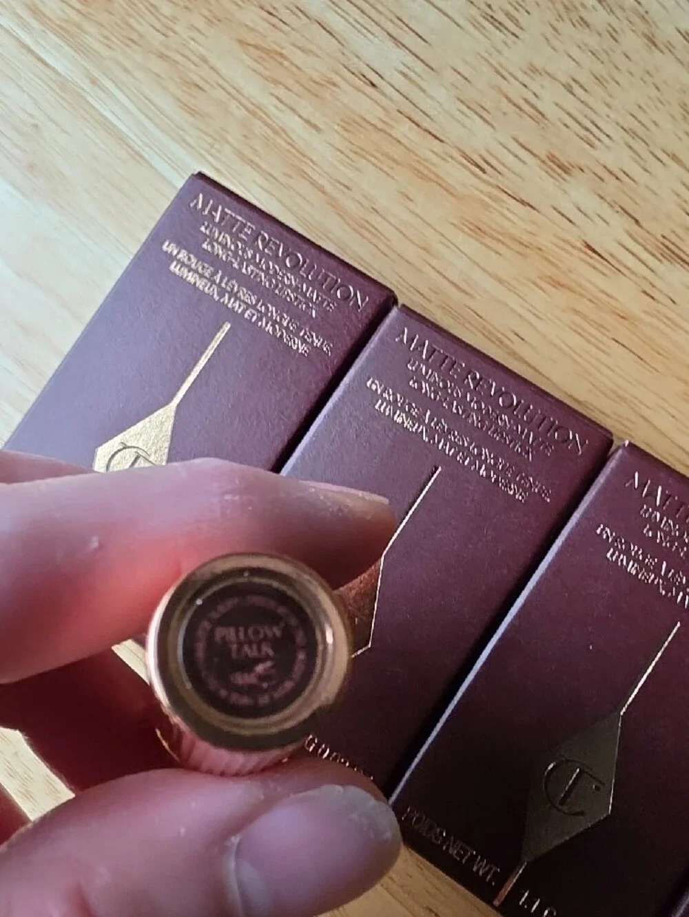 Charlotte Tilbury Matte Revolution Lipstick Boxes - Deep Wine with Gold Accents
